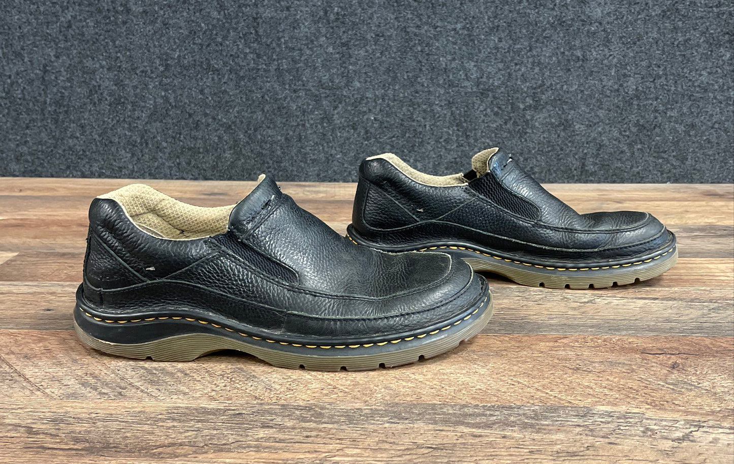 Dr. Martens 11198 Black Pebbled Leather Slip On Loafers Men 8 Women 9 Size 8
