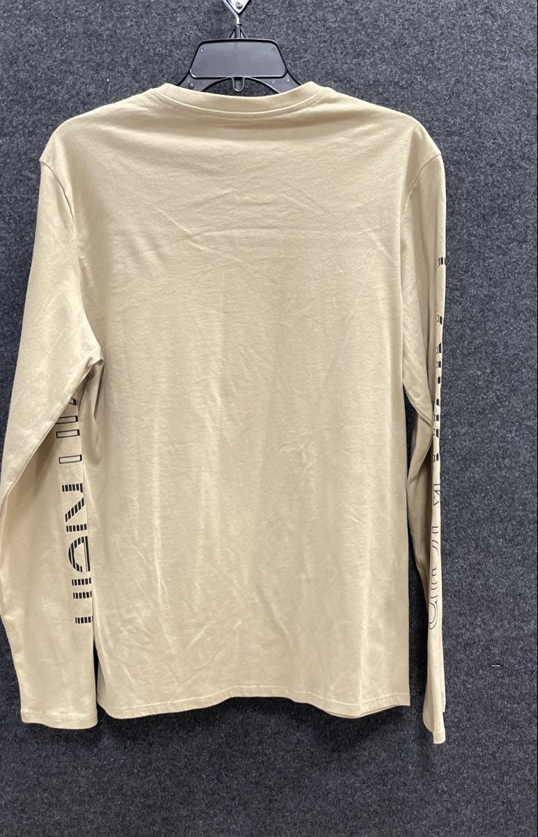 Calvin Klein Men's Tan Long Sleeve Graphic Sleeve Logo T-Shirt Sz S NWT