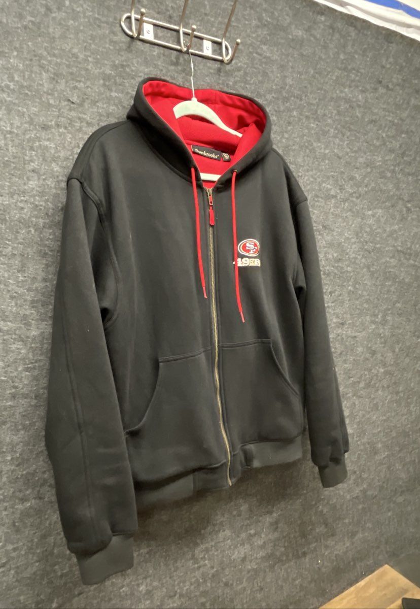 Dunbrooke Men's NFL San Francisco 49ers Black Thermal Full Zip Hoodie Sz M