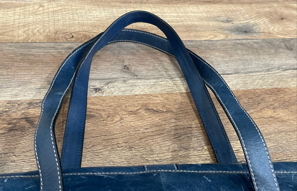 Vintage Worthington Blue Leather Buckle Flap Shoulder Bag Handbag