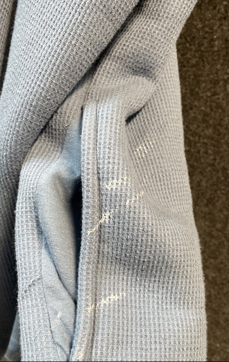 Stanley Men's Blue Waffle Knit Henley Fleece Lined Pullover Shirt Sz XL