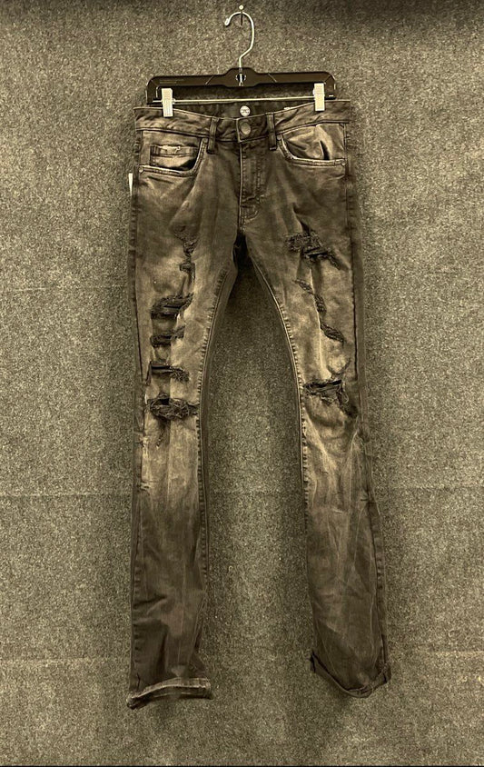 Jordan Craig Men's Martin Stacked Distressed Ripped Black Jeans Sz 30