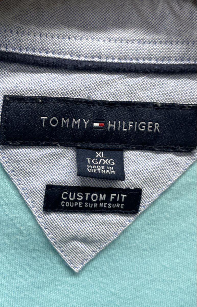 Tommy Hilfiger Men's Light Blue Custom Fit Short Sleeve Polo Shirt Sz XL