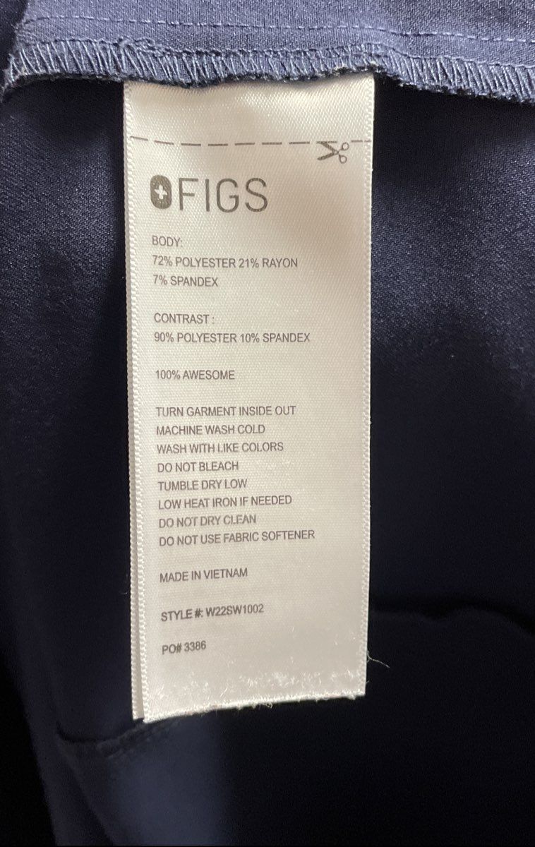 Figs Women's Navy Blue Technical Scrub Set XXL Top XXL Petite Jogger Bottoms