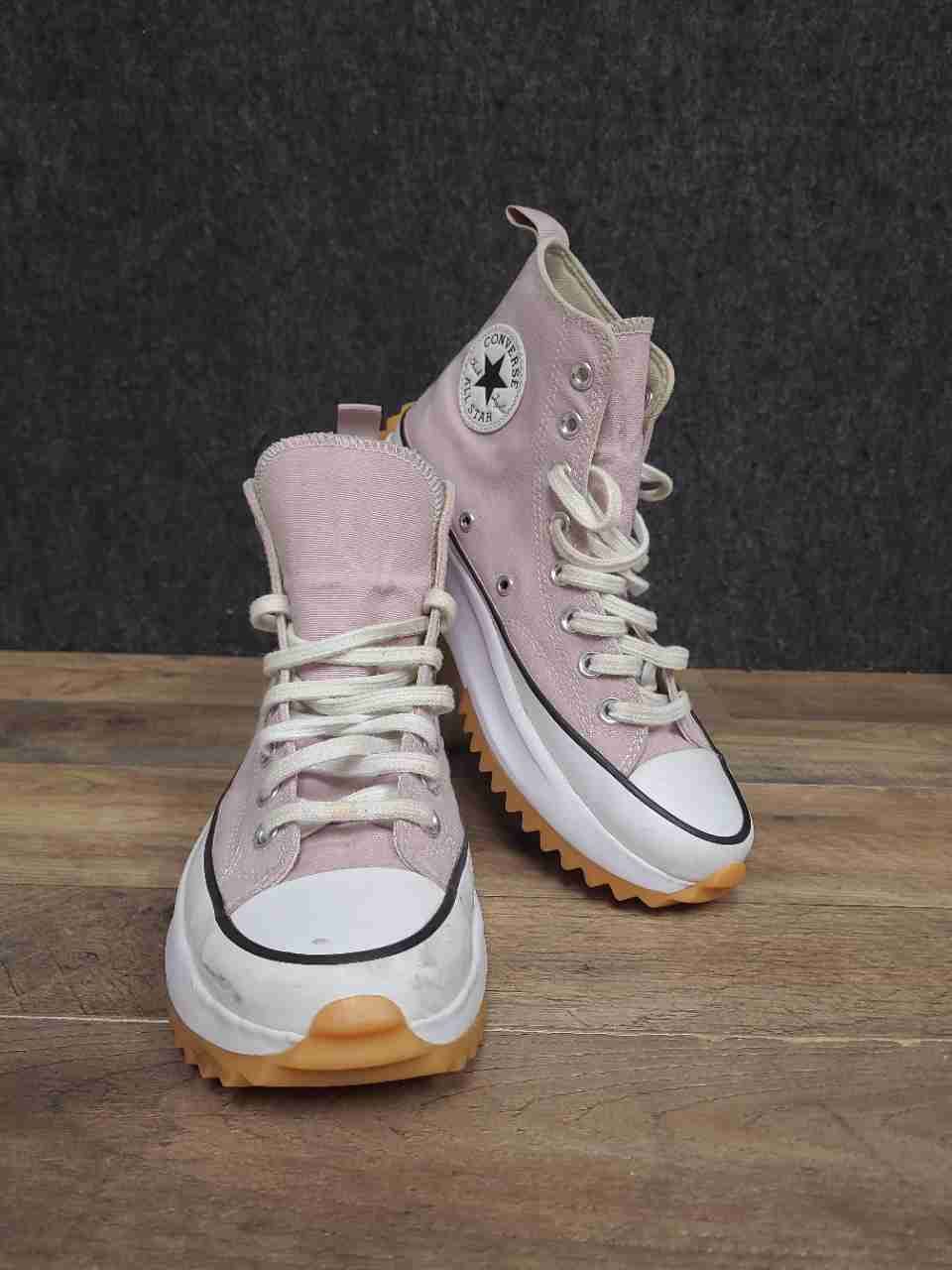 Converse Run Star Hike High Top Pink Quartz White Platform Size Men 7 Women 8.5