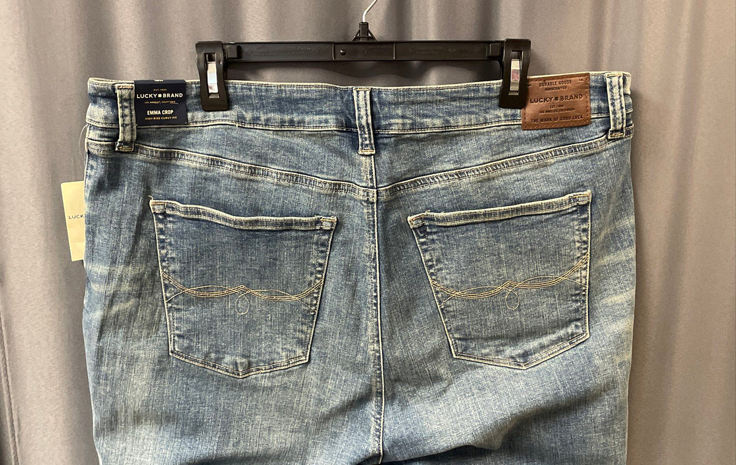 Lucky Brand Women's Emma Crop Jeans Blue High Rise Curvy Fit NWT Size 18W
