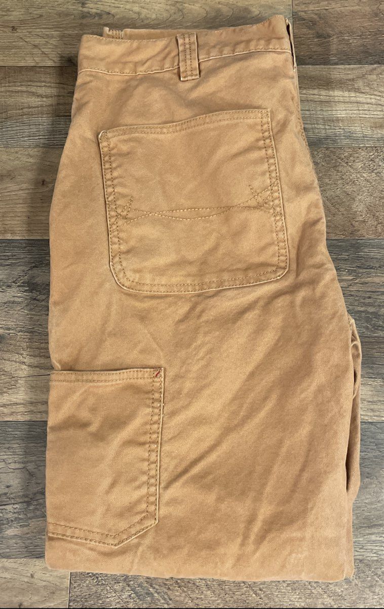 Eddie Bauer Workwear Carpenter Utility Canvas Pants Tan Sz 34