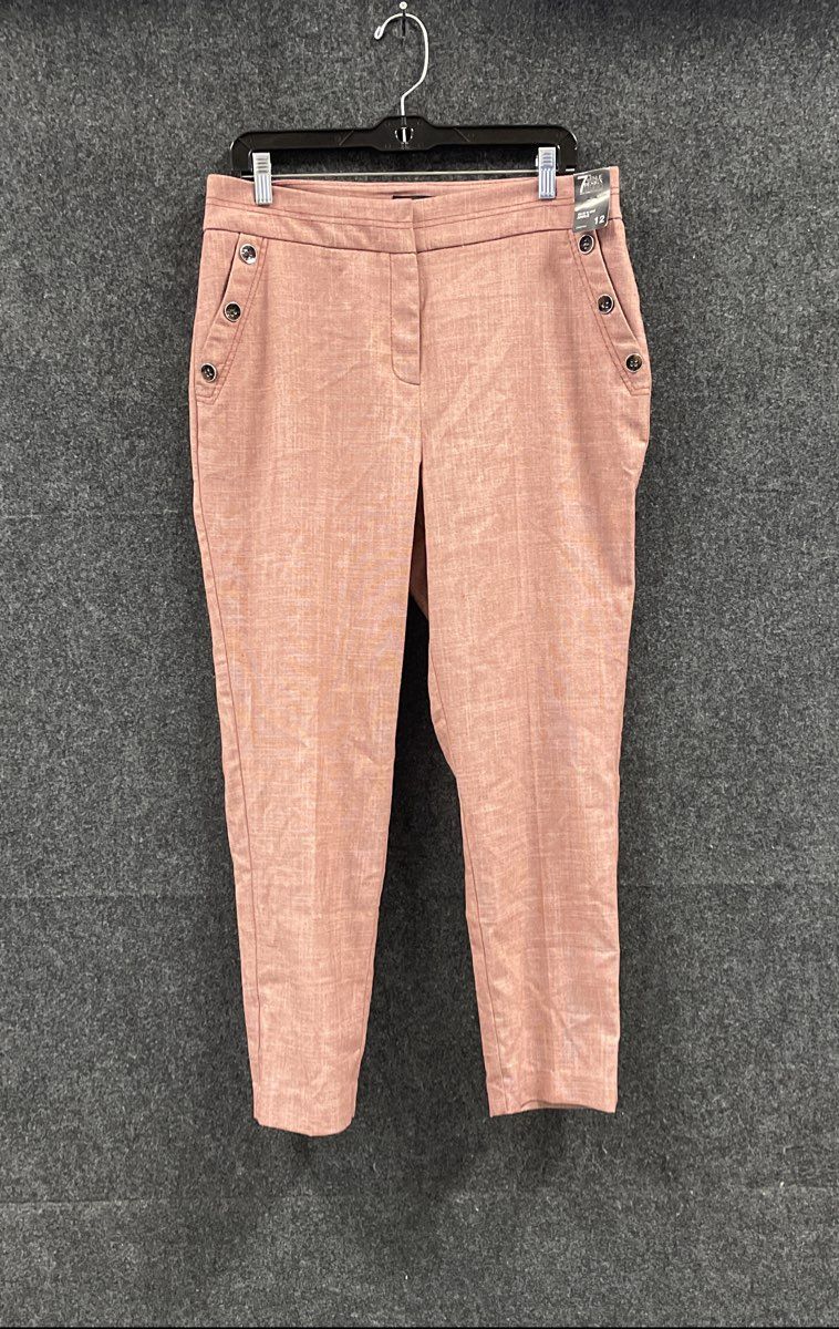 7th Avenue Design Studio Women's Red High-Waist Ankle Pants Stretch Sz 12 NWT