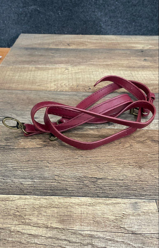 Red Leather Tote Bag Handbag Brass Hardware with Removable Crossbody Strap