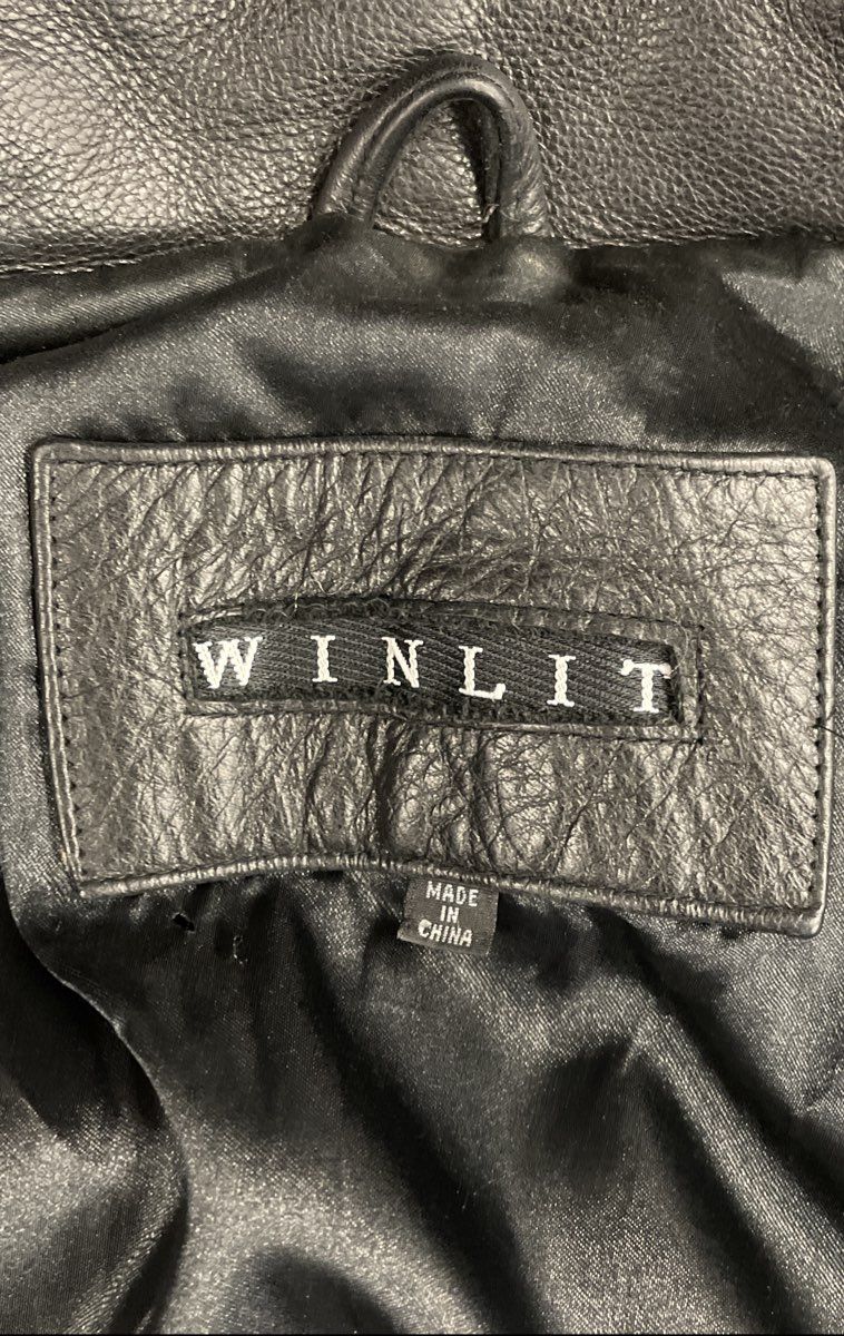 Vintage 90s Winlit Women's Black Leather Button Front Car Coat Jacket Sz S