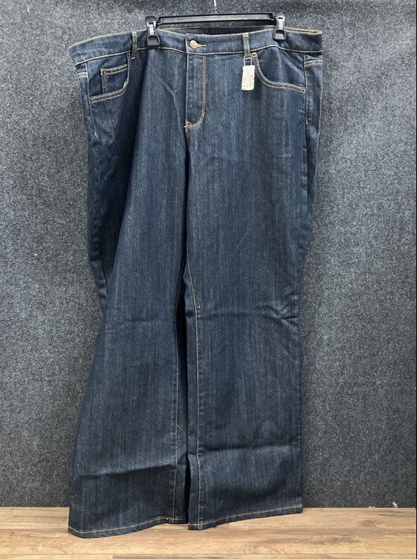 Michael Kors Women's Greenwich Boot Jeans Dark Blue Mid Rise Bootcut Sz 22W