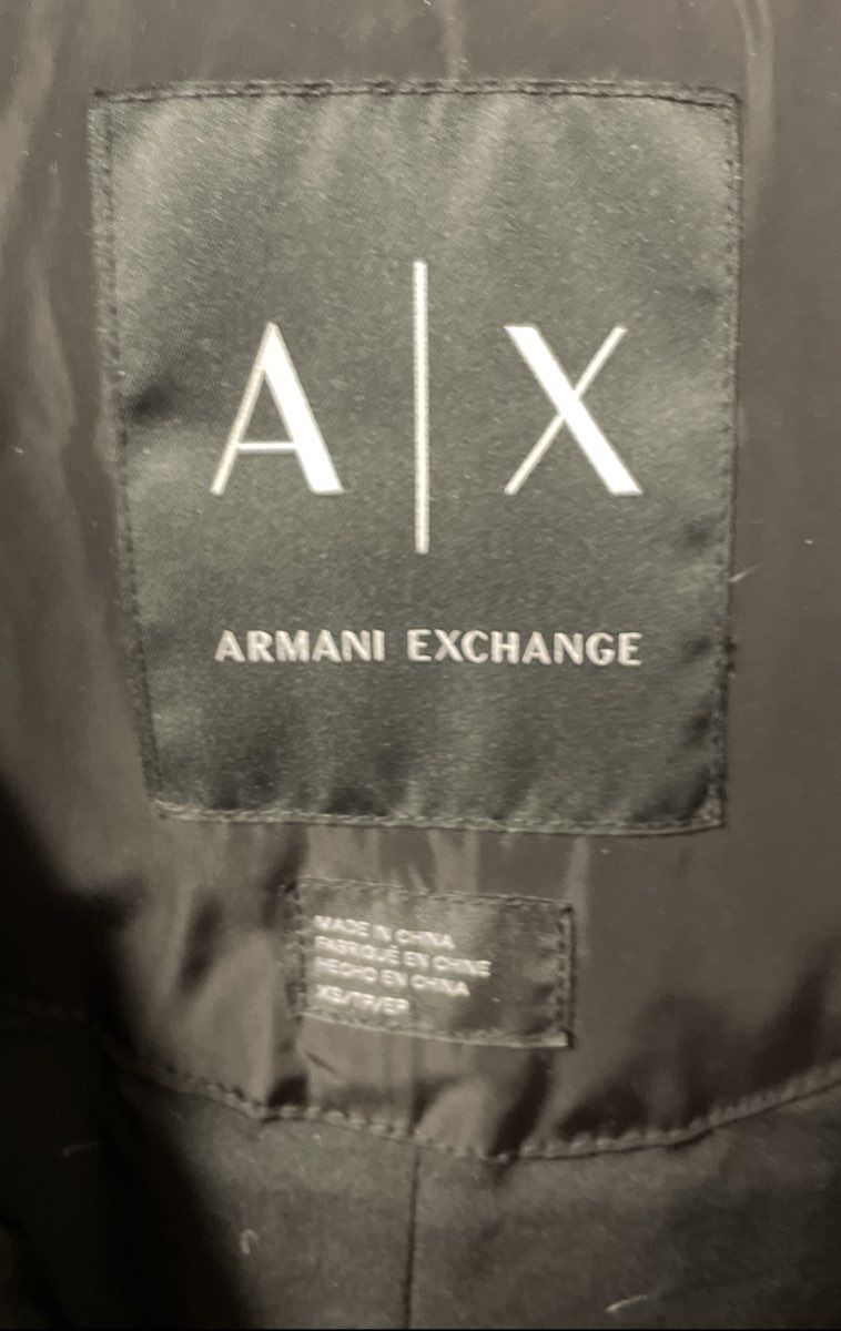 Armani Exchange Women's Black Down Hooded Puffer Parka Jacket Sz XS