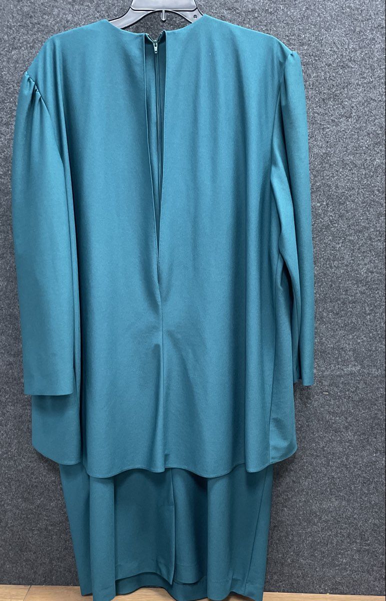 Vintage 90s Leni Leni Teal 2-Piece Lace Jacket Dress Set Made in USA Sz 16
