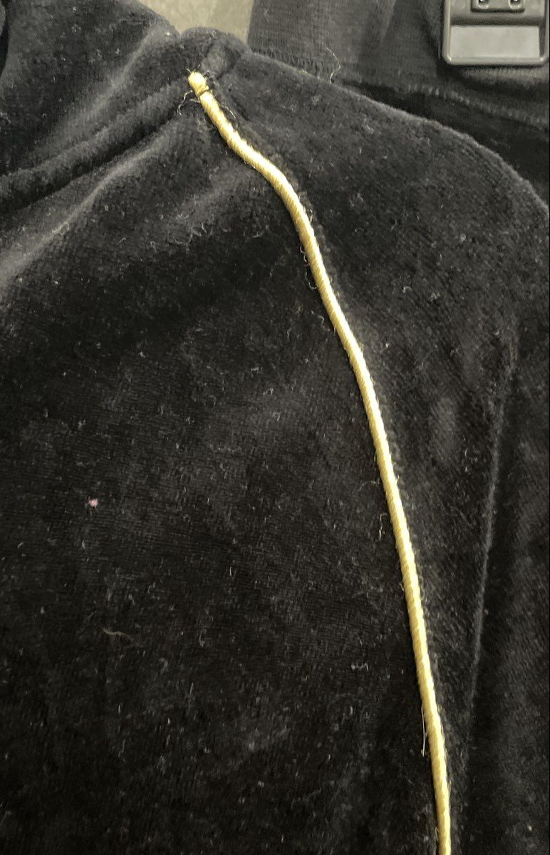 Juicy Couture Women's Tracksuit Set Black Gold Piping Hoodie Joggers Sz M