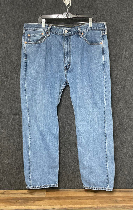 Levi's Men's 505 Regular Fit Straight Leg Light Wash Blue Denim Jeans 42x32