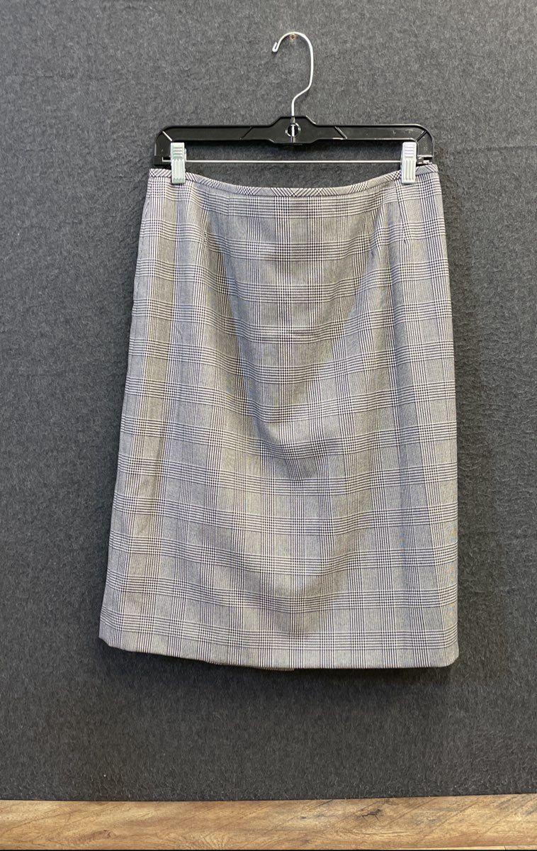 Le Suit Women's Gray Black Houndstooth Glen Plaid Pencil Skirt Petite Sz 14P