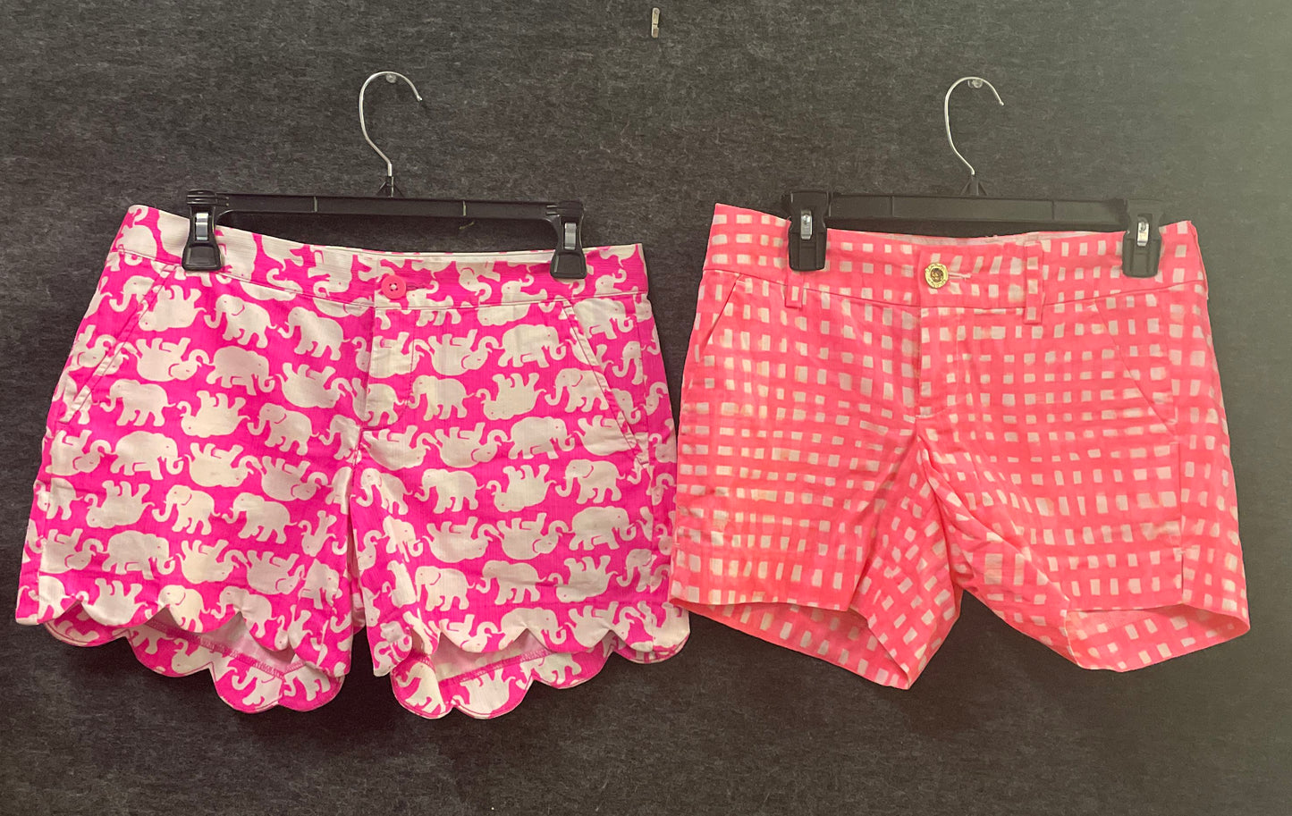 Lilly Pulitzer Women's Pink Shorts Set 2 Elephant Buttercup Callahan 5" Sz 2