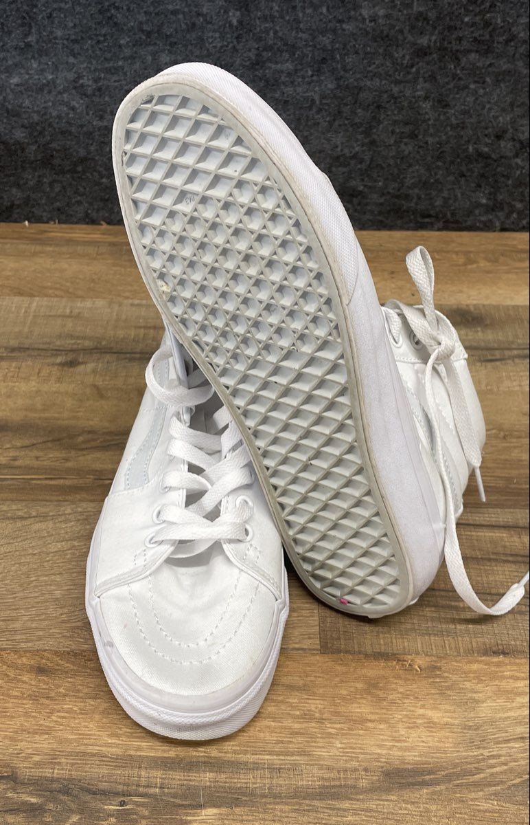 Vans Sk8-Hi Reissue White Canvas High Top Sneakers Size 6.5