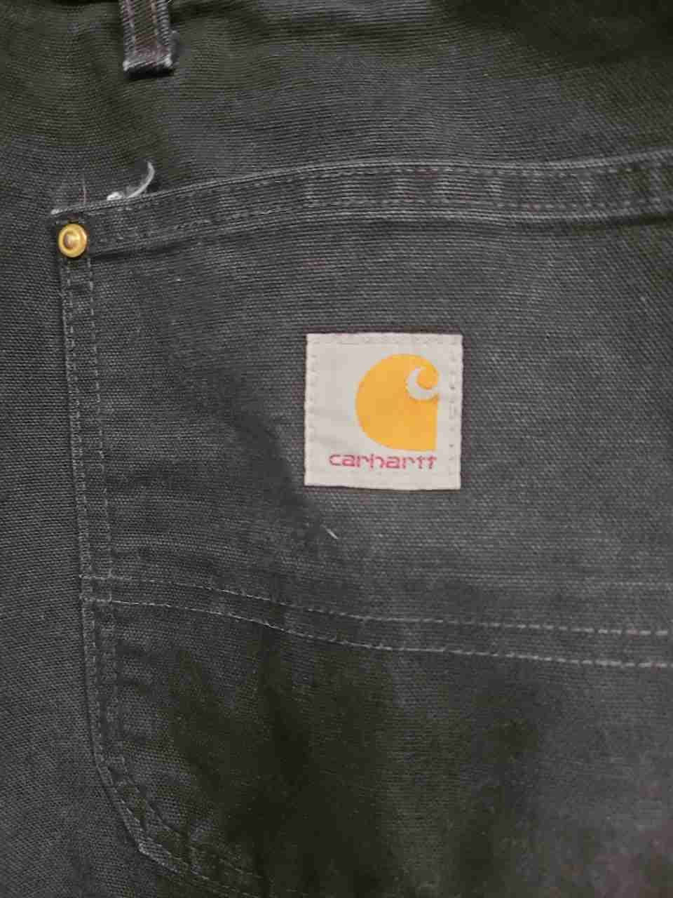 Carhartt Men's Black Double Knee Logger Work Pants Made in USA Sz 50x30