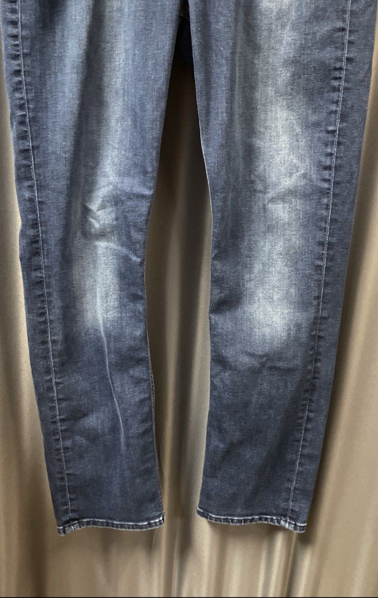 Jen 7 Women's Dark Blue Whiskered Stretch Slim Straight Jeans Size 10
