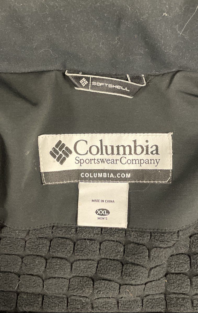 Columbia Men's Ascender Softshell Jacket Black Omni-Shield Full Zip Sz XXL
