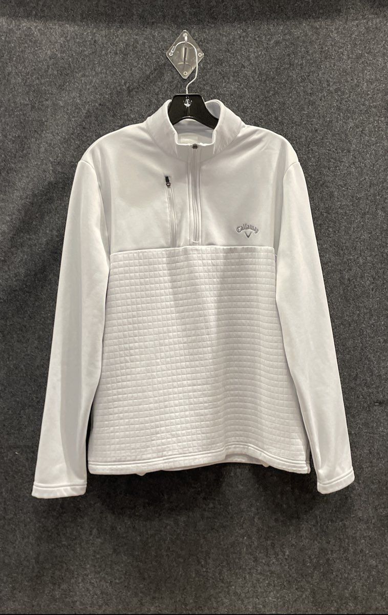 Callaway Men's Light Blue 1/4 Zip Pullover Quilted Textured Sweater Sz M