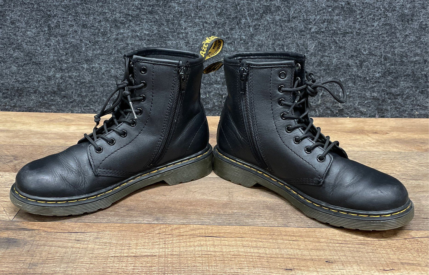 Dr. Martens 1460 J Black Leather Side Zip 8-Eye Boots Junior Size US 3