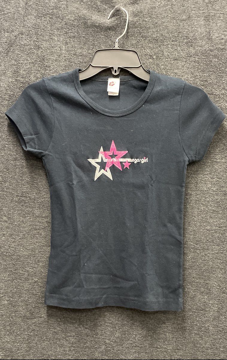 Vintage 2000s Las Vegas Vegas Girl Star Graphic T-Shirt Double Stitch Sz S