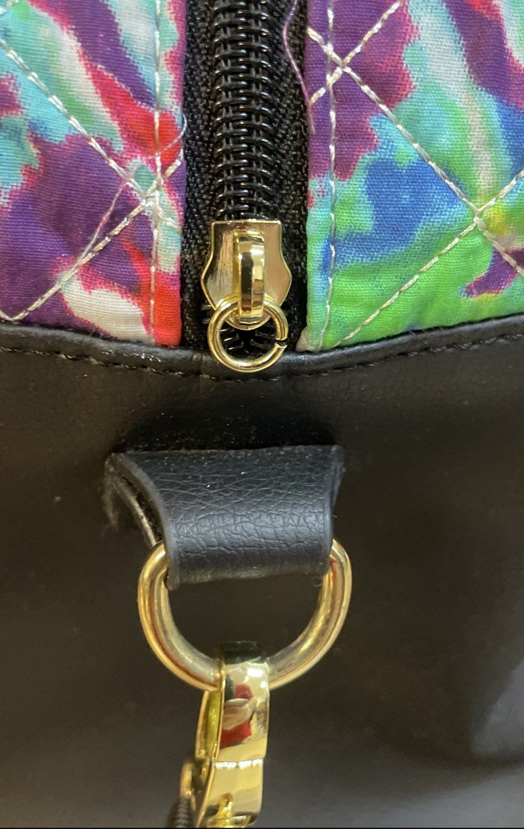 Luv Betsey by Betsey Johnson Rainbow Tie Dye Quilted Duffle Bag Weekend Travel