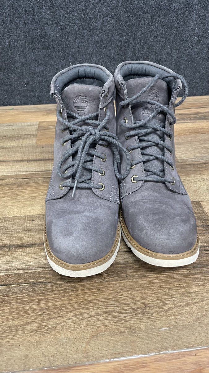 Timberland Bramhall Waterproof Grey Nubuck Ankle Boots Women's Size 8.5