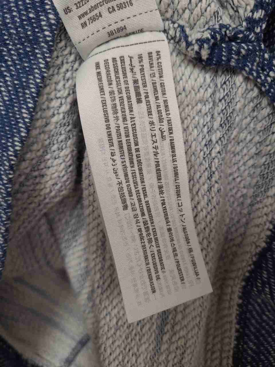 Hollister Men's Pacific Merchants Blue Marled Knit Pullover Hoodie Sz S