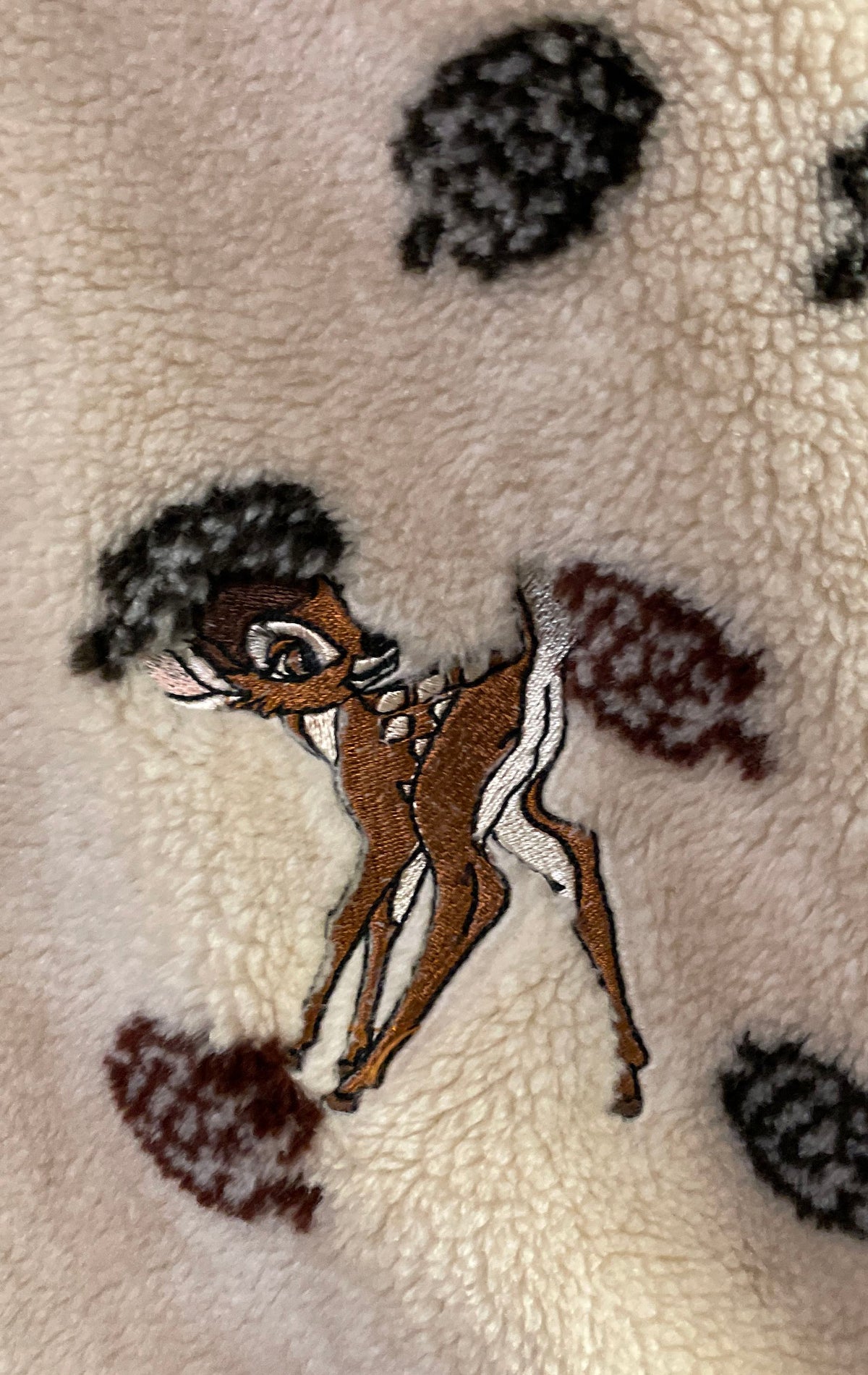 Vintage 90s The Disney Catalog Bambi Fleece Sweatshirt Cream Deer Pinecone XL