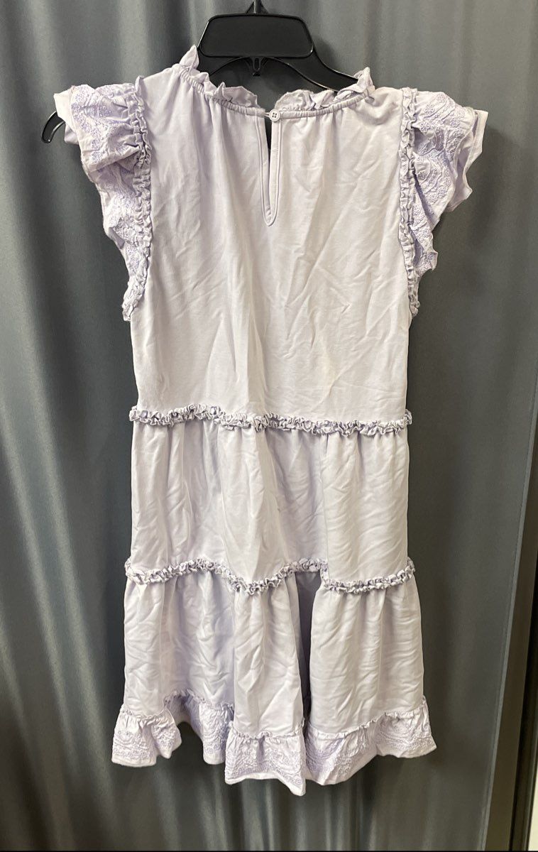 Sundays Women's Lilac Harlow Tiered Ruffle Flutter Sleeve Mini Dress NWT Size XS