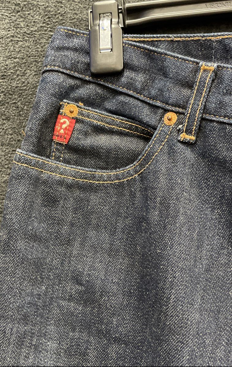 Vintage Y2K Guess Men's Dark Wash Straight Leg 100% Cotton Jeans 69006-SH Sz 30