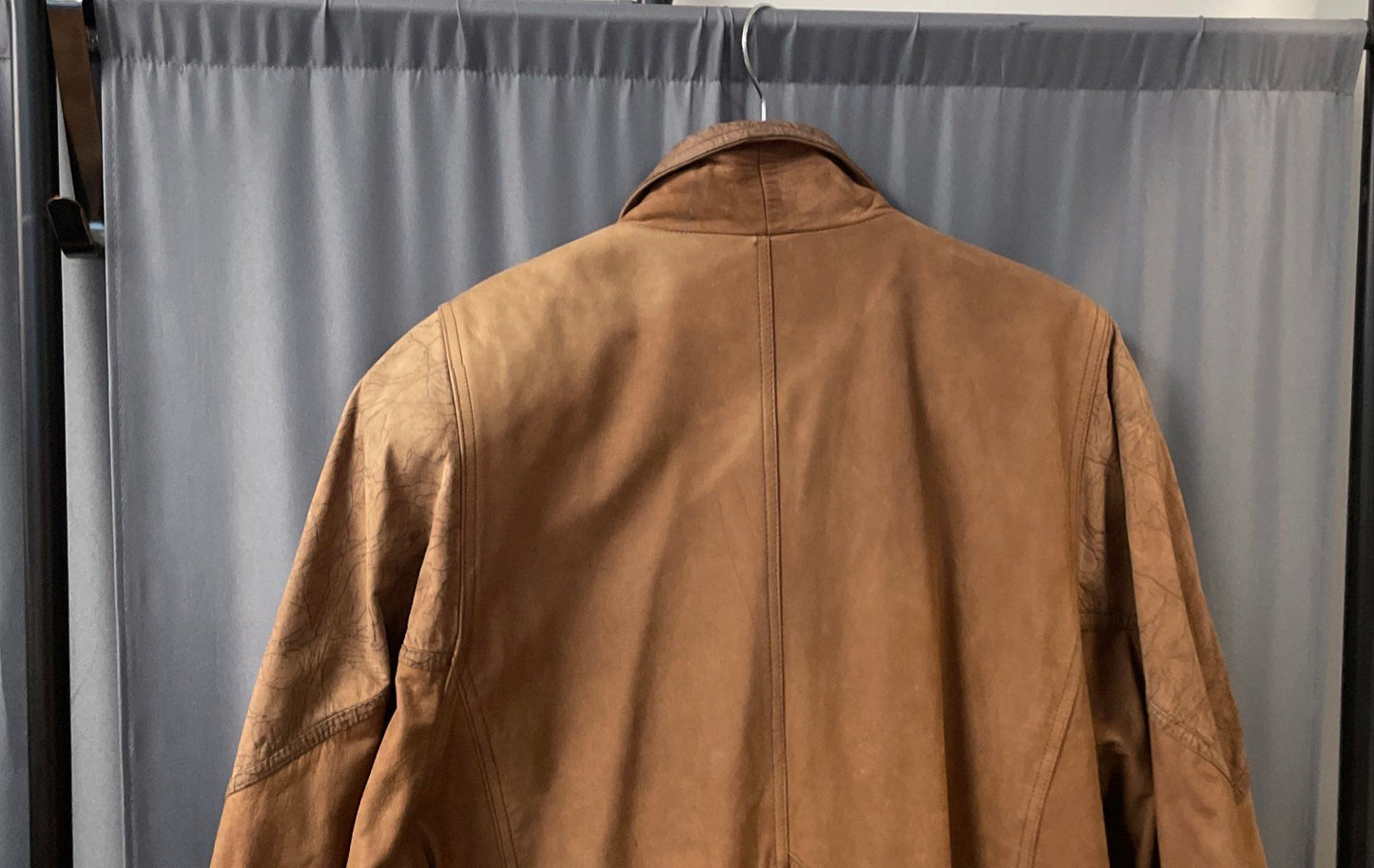 Vintage 90s G-III Men's Brown 100% Leather Long Trench Overcoat Sz 3X