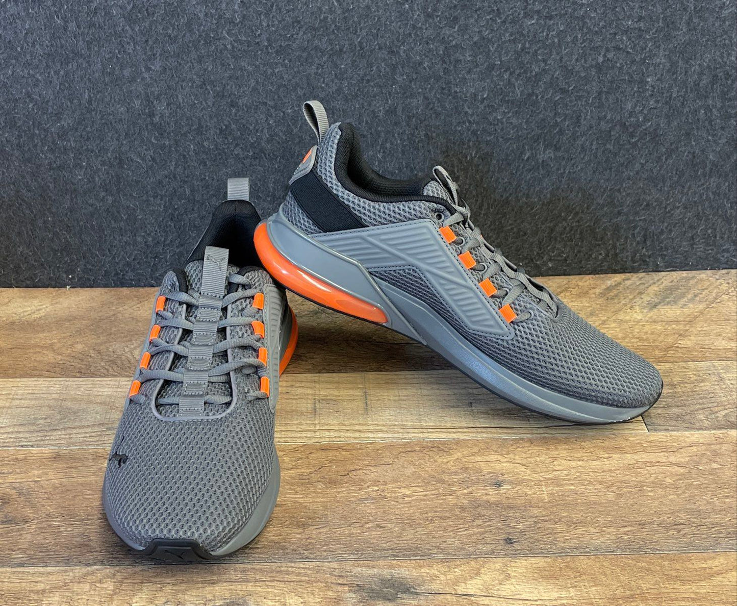 PUMA Cell Vive Intake Grey Orange Running Shoes Men's Size 8.5