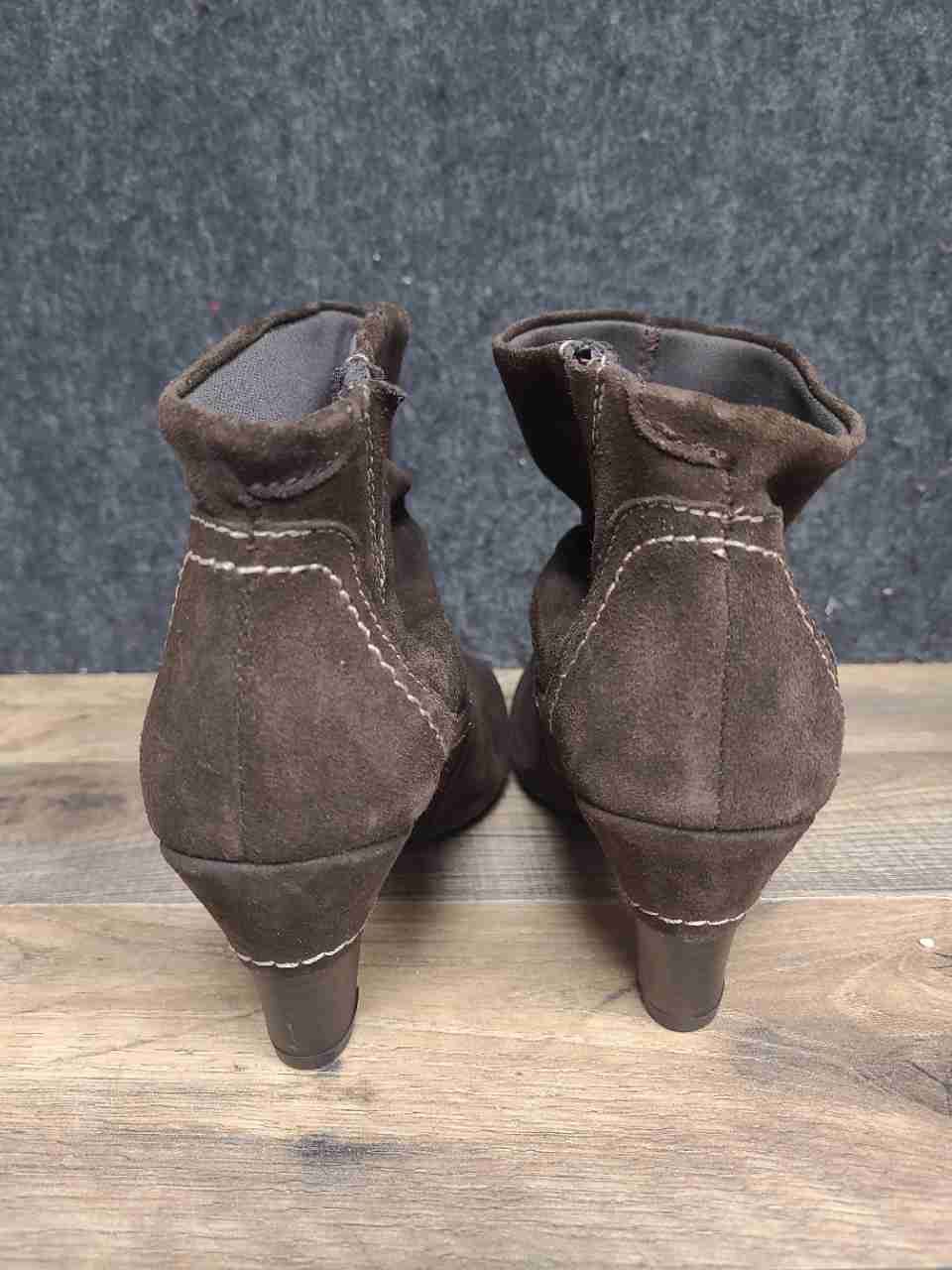 Pikolinos Turin 760-7973B Brown Suede Slouch Ankle Boots Women's Size 39