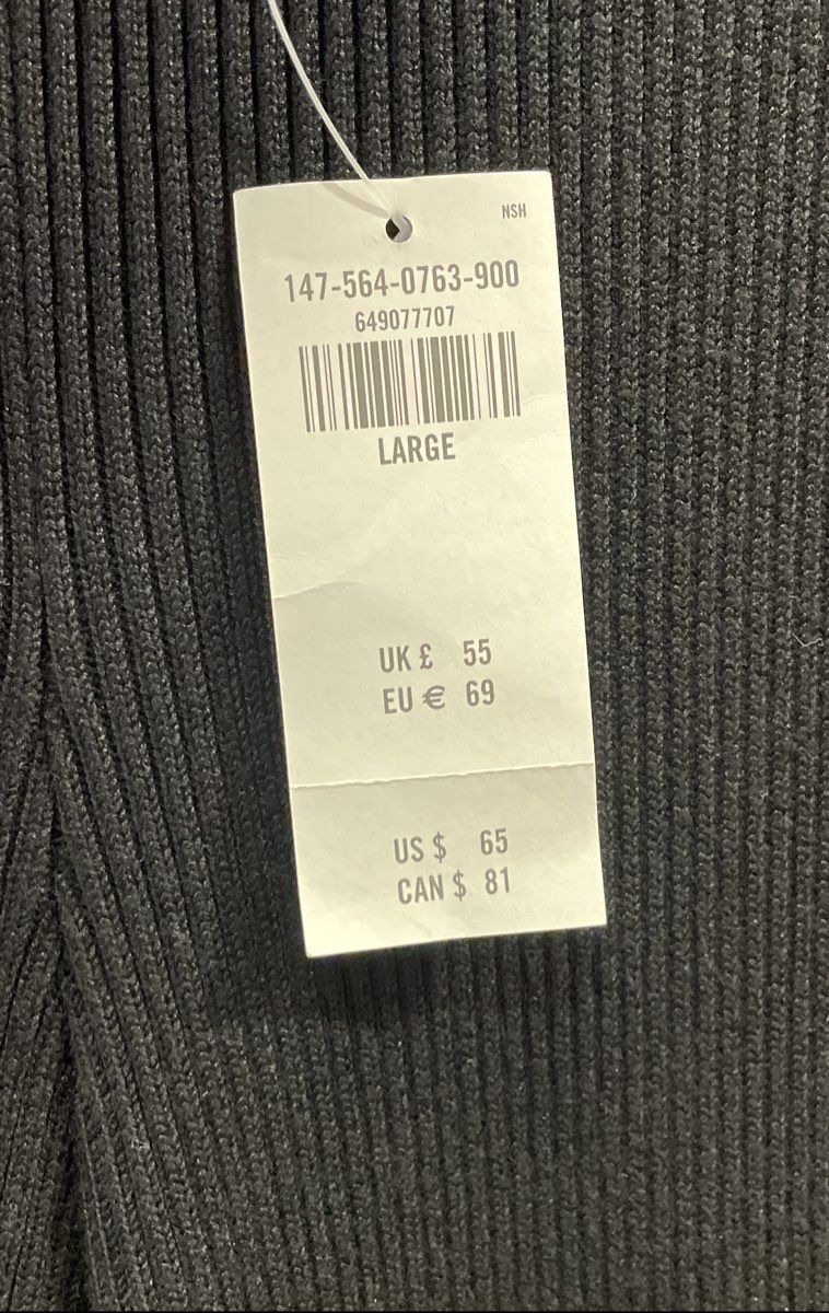 Abercrombie & Fitch Women's Black Ribbed Wide-Leg Knit Pants NWT Sz L
