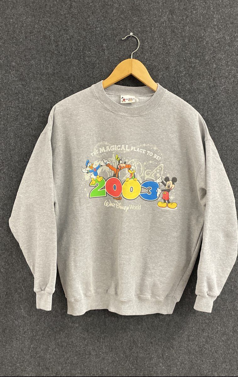 Vintage 2003 Walt Disney World Mickey Mouse Sweatshirt Gray XL
