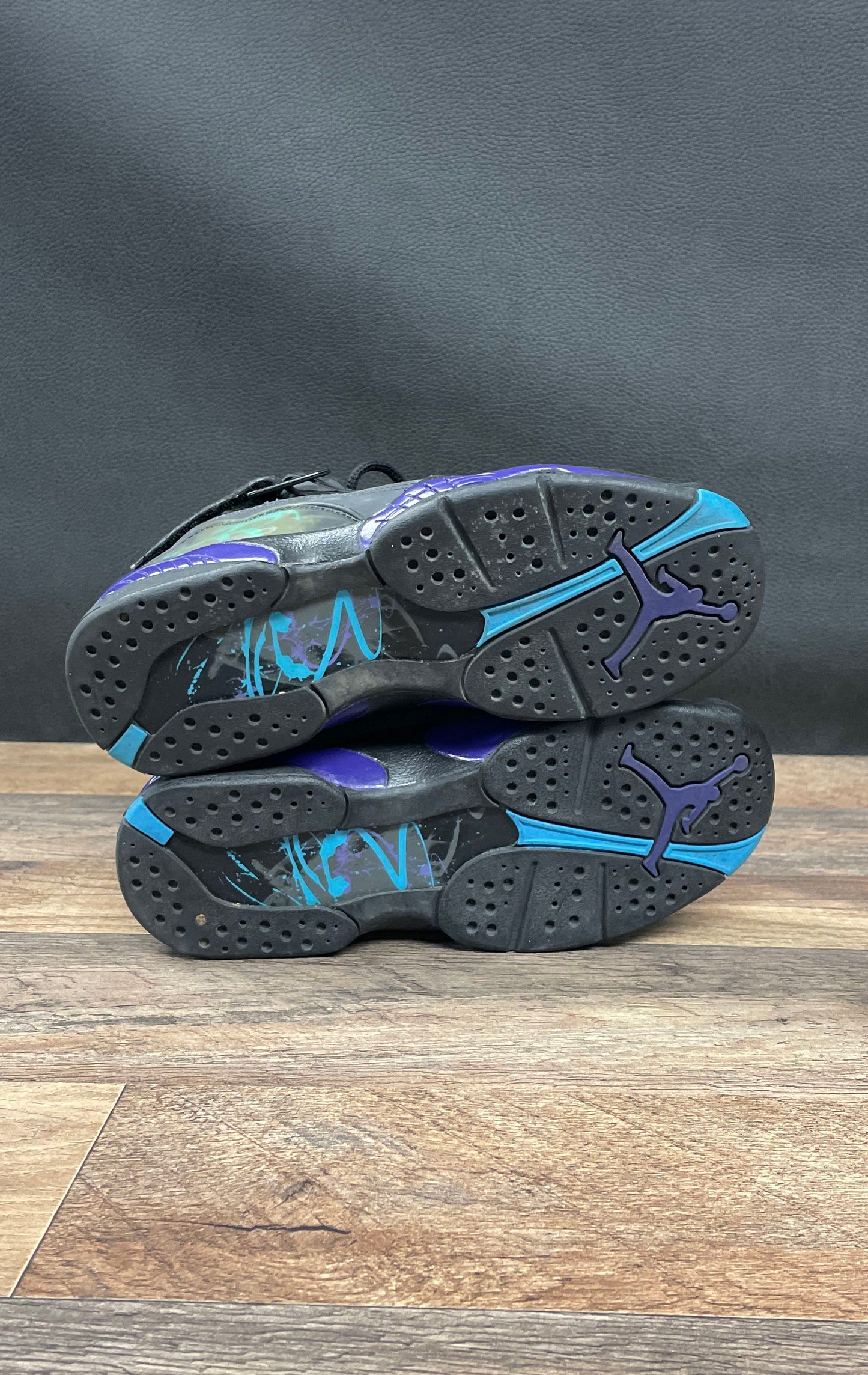 Youth Nike Air Jordan 8 GS 'Aqua/Black/Purple' Sneakers Size 4Y