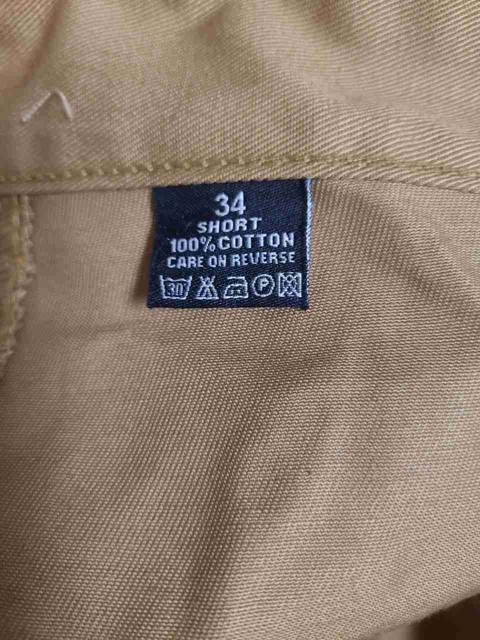 Craze Men's Khaki Tan Cotton Cargo Work Pants Holster Pockets Sz 34 Short NWT