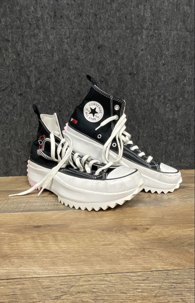 Converse Run Star Hike Hi Crafted With Love Black Pink Women's 9.5 Men's 8