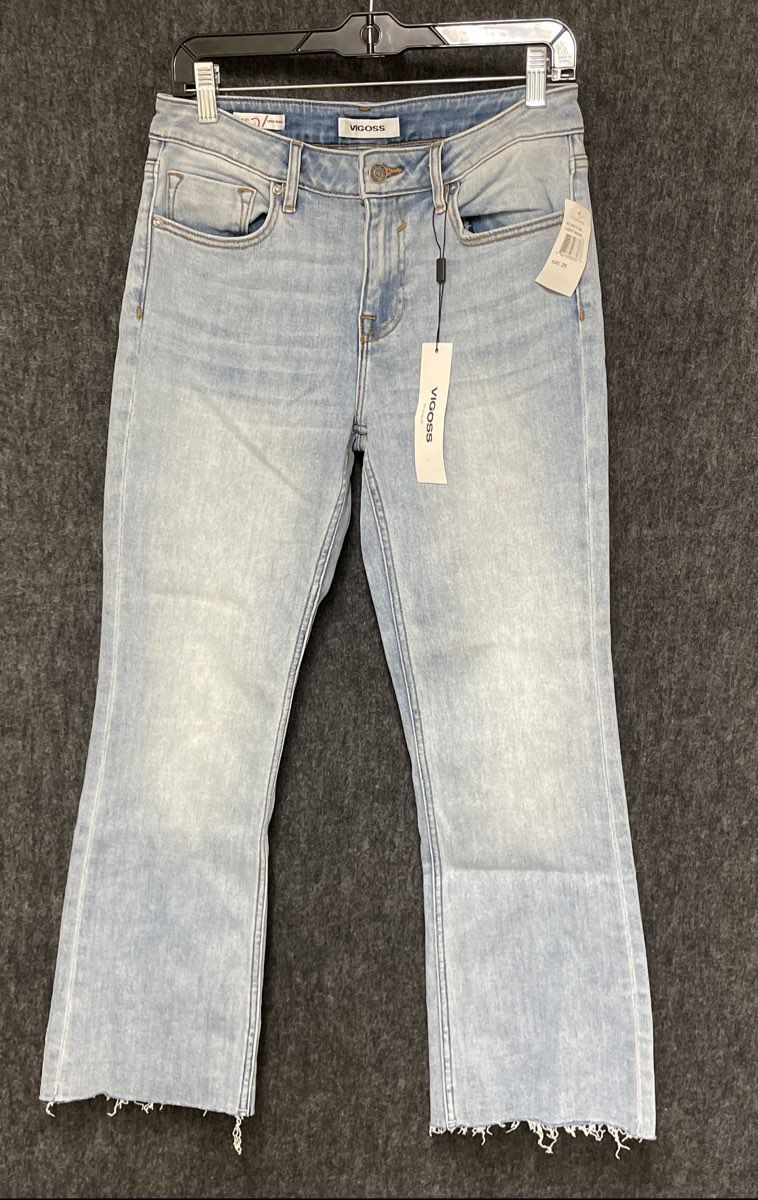 ViGoss Women's Marley Crop Boot Cut Light Wash Mid Rise Jeans NWT Sz 29