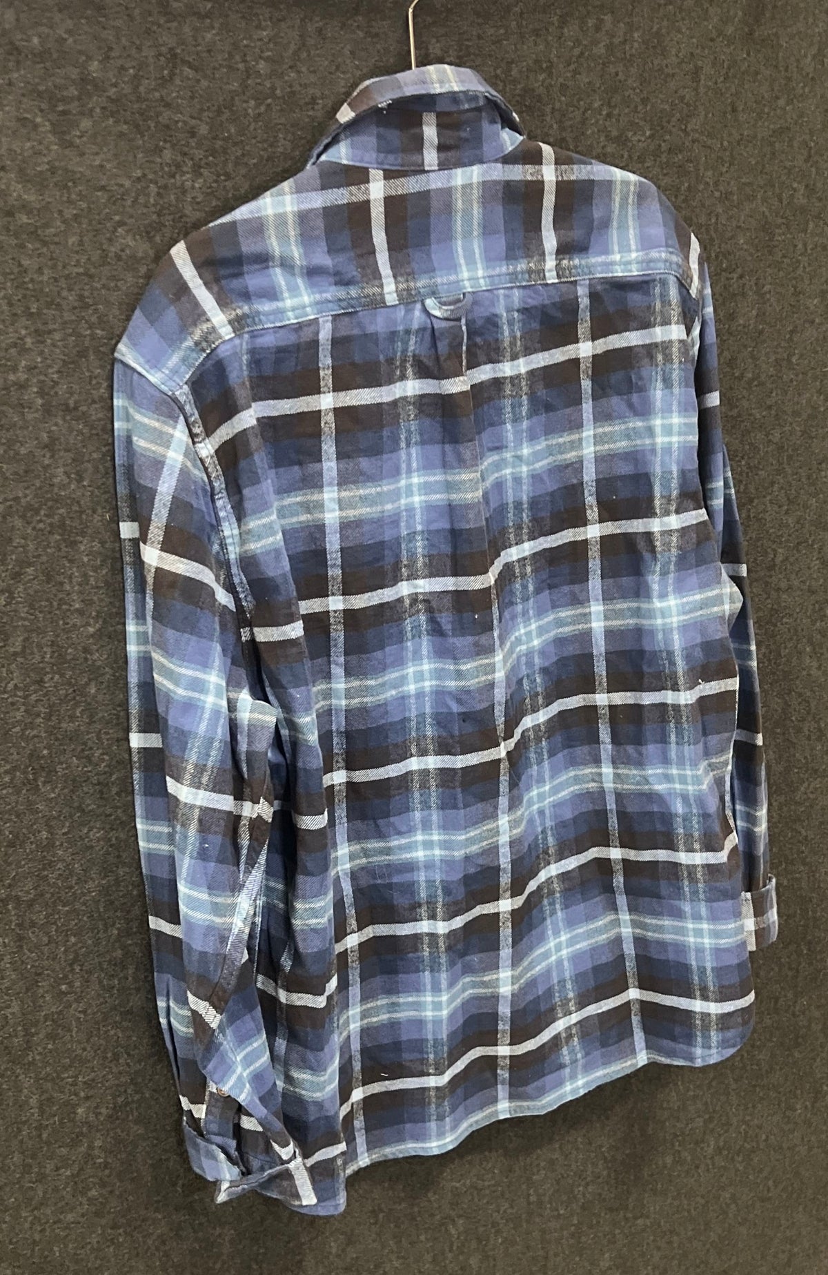Jachs Men's Blue Plaid Heritage Flannel Long Sleeve Button Up Shirt Size XL