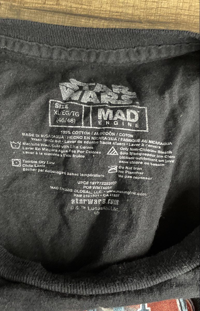 Star Wars Darth Vader Graphic T-Shirt Reprint Mad Engine Sz XL