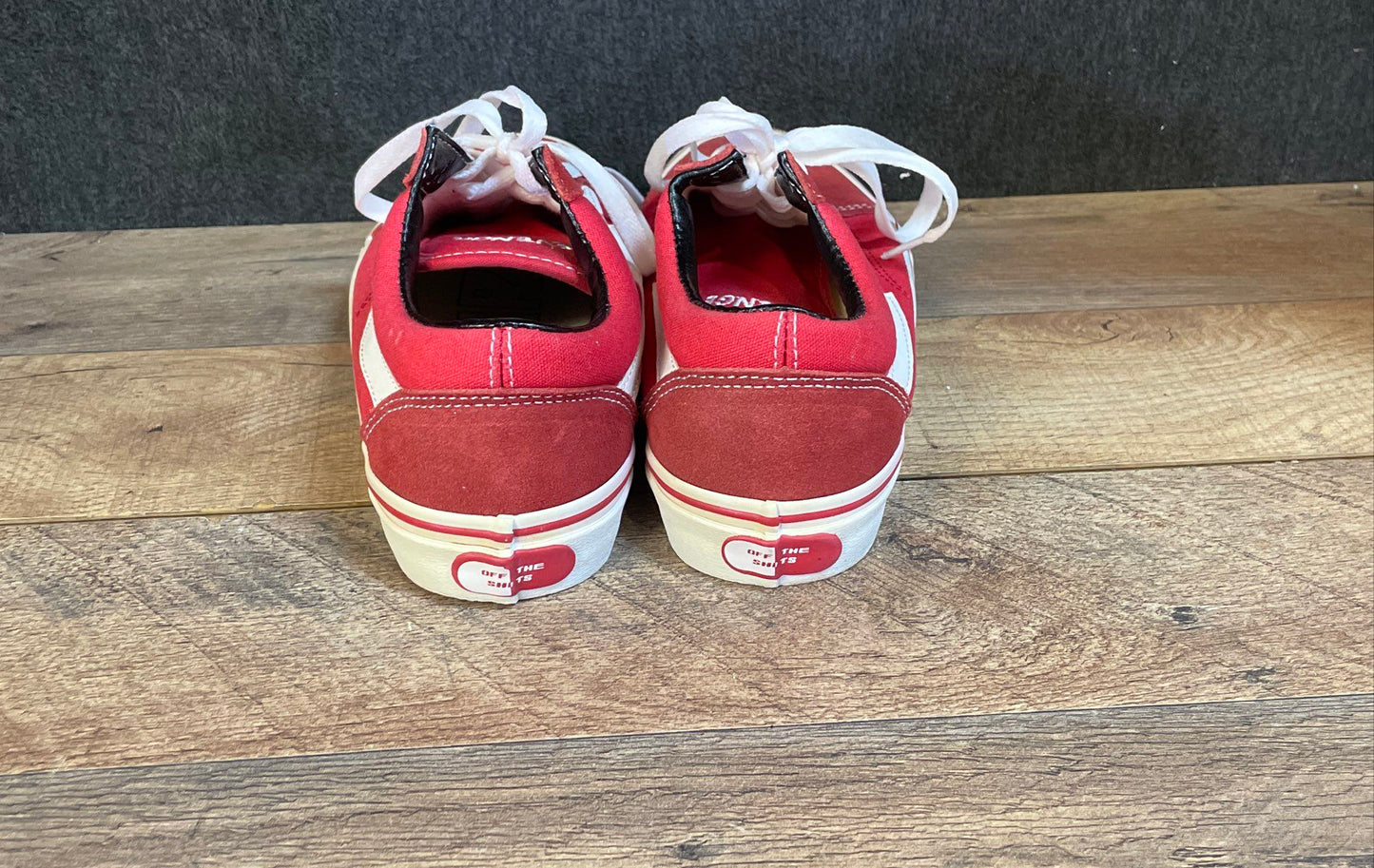 Revenge x Storm Red White Bolt Low Top Skate Sneakers Men's Size 7