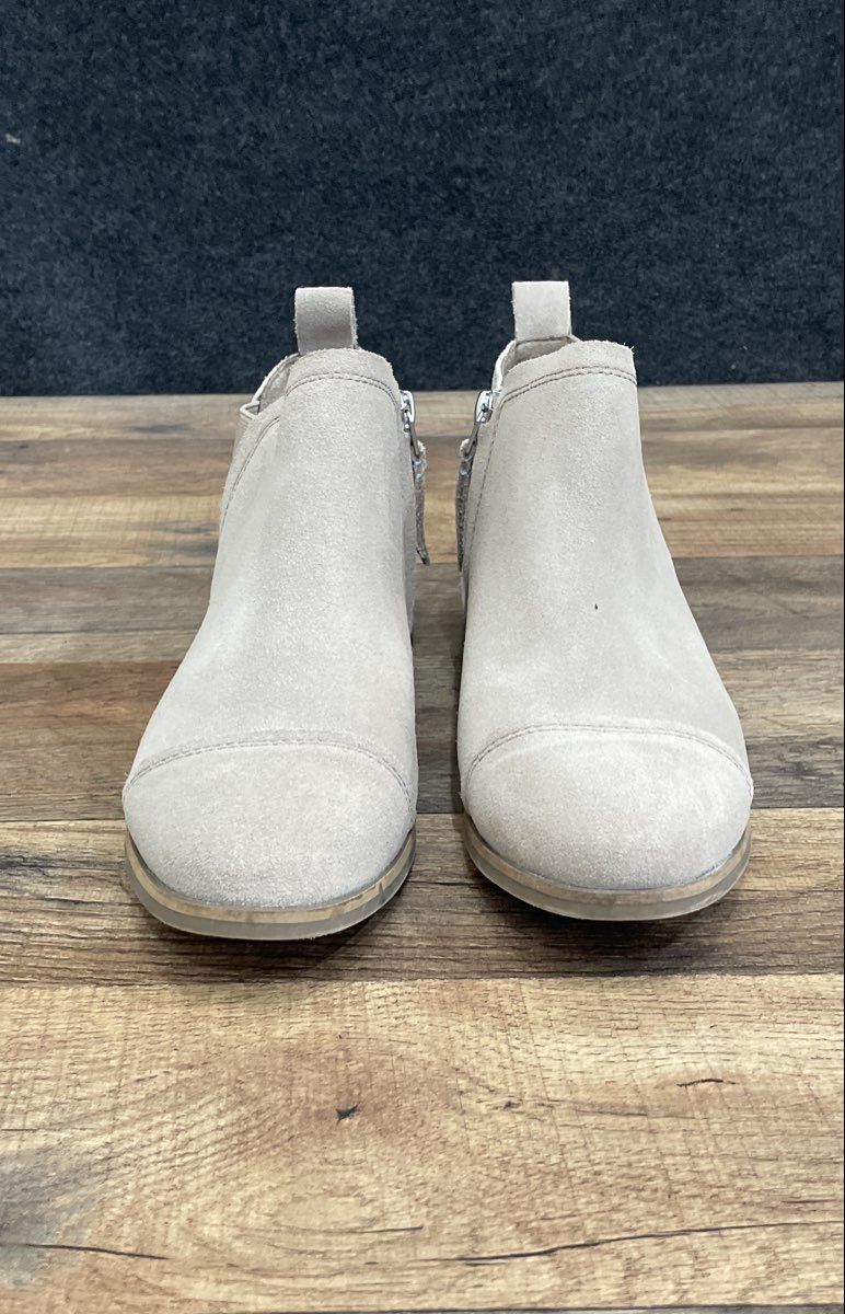 Toms Marina Grey Suede Double Zip Ankle Booties Women's Size 8