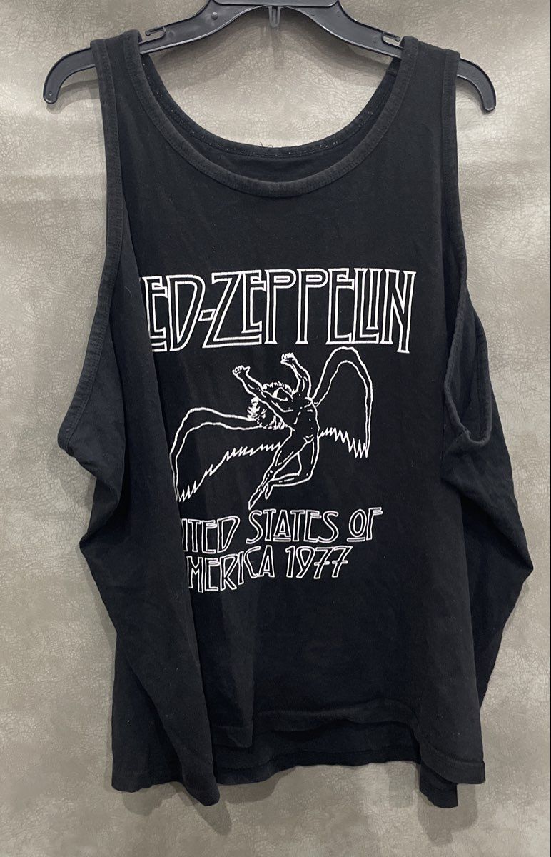 Vintage 1977 Led Zeppelin US Tour Sleeveless Shirt Single Stitch Sz S/M