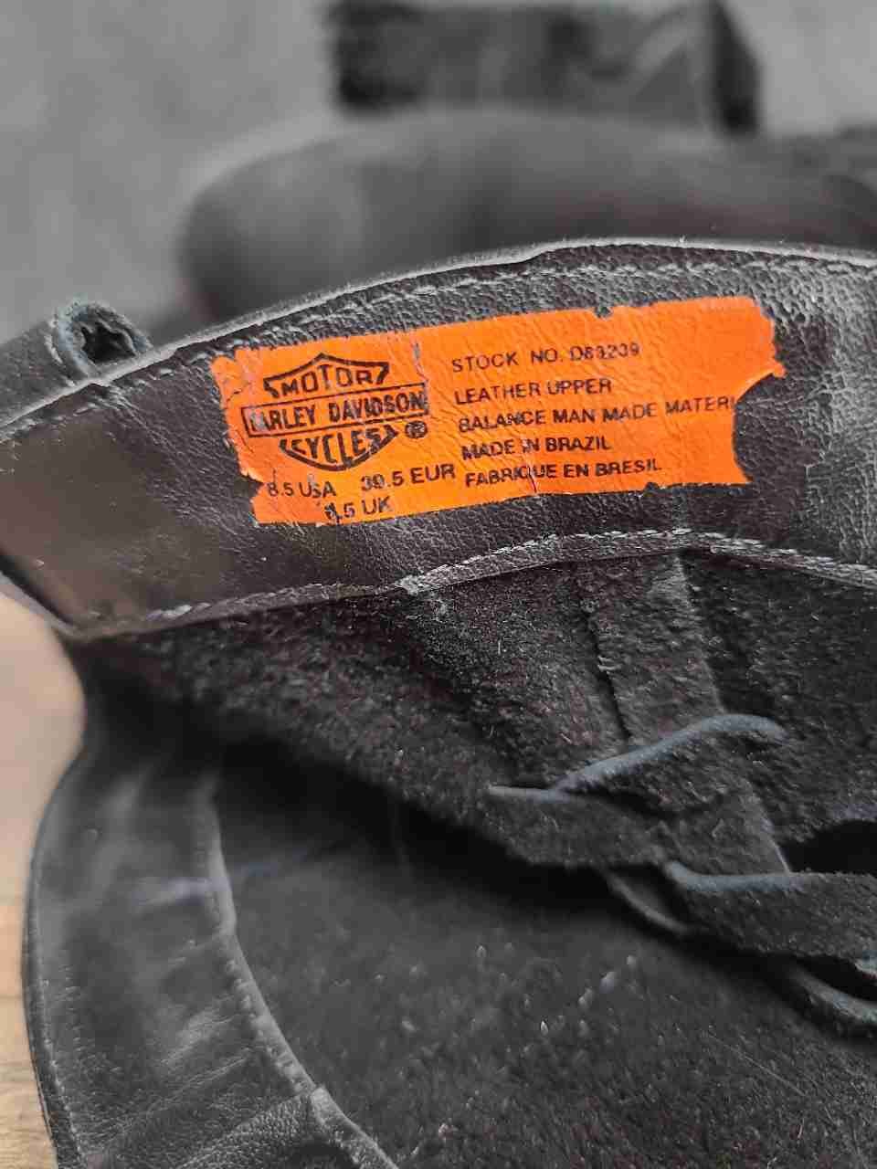 Harley-Davidson D83239 Black Woven Lattice Leather Tall Boots Size 8.5