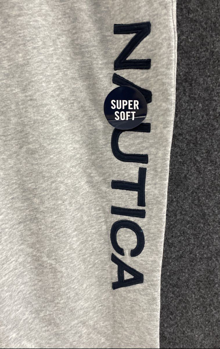 Nautica Men's Grey Heather Super Soft Fleece Logo Sweatpants Joggers NWT Sz M